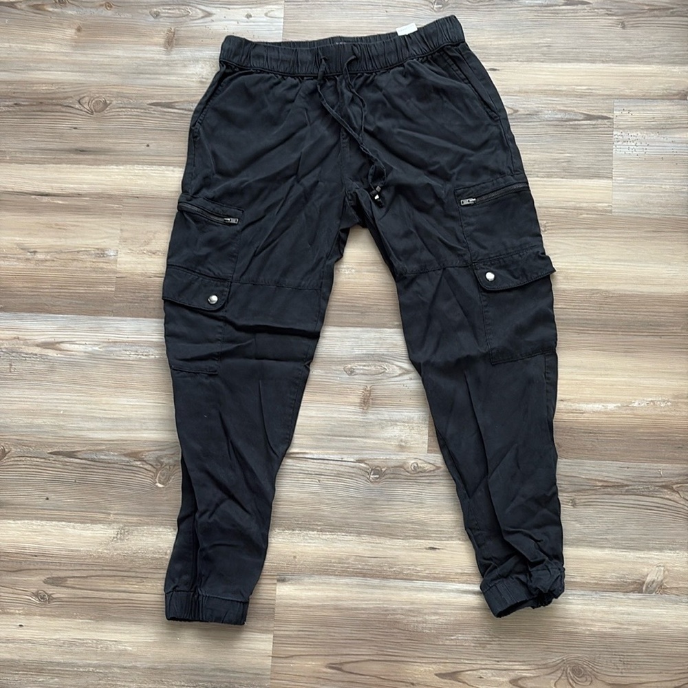 Banana Republic Factory Black Elastic Waist Tencel Pants Sz Small